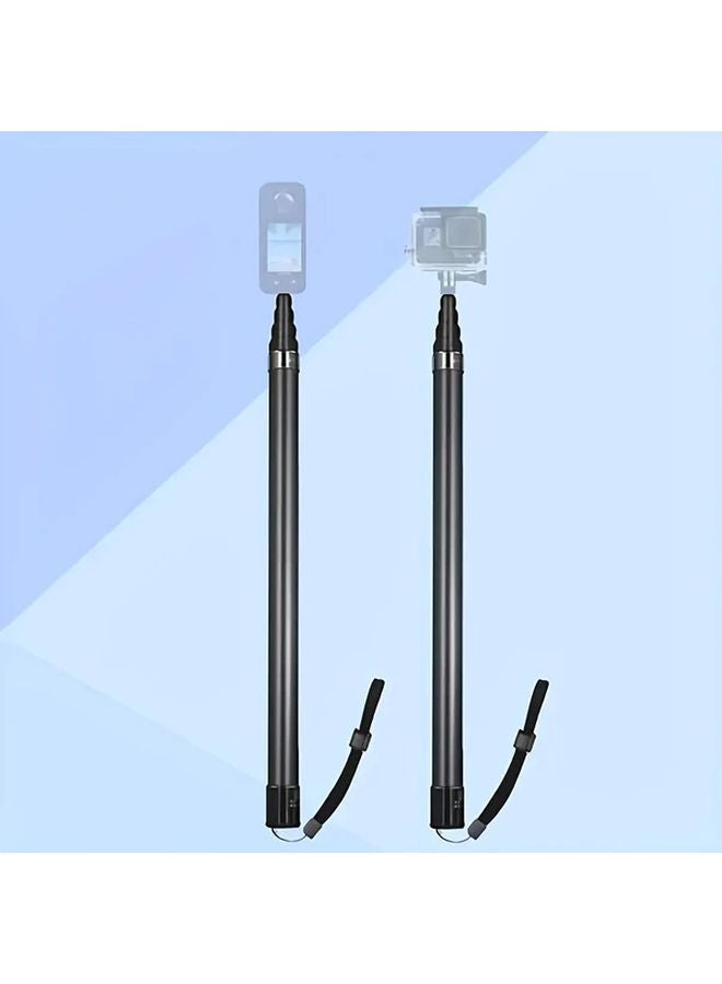 عصا السيلفي التلسكوبية من كربون فايبر 3M الفضي لـ كاميرا أكشن Insta360 X5 X4 X3 ONE X2 ONE RS - Image 1